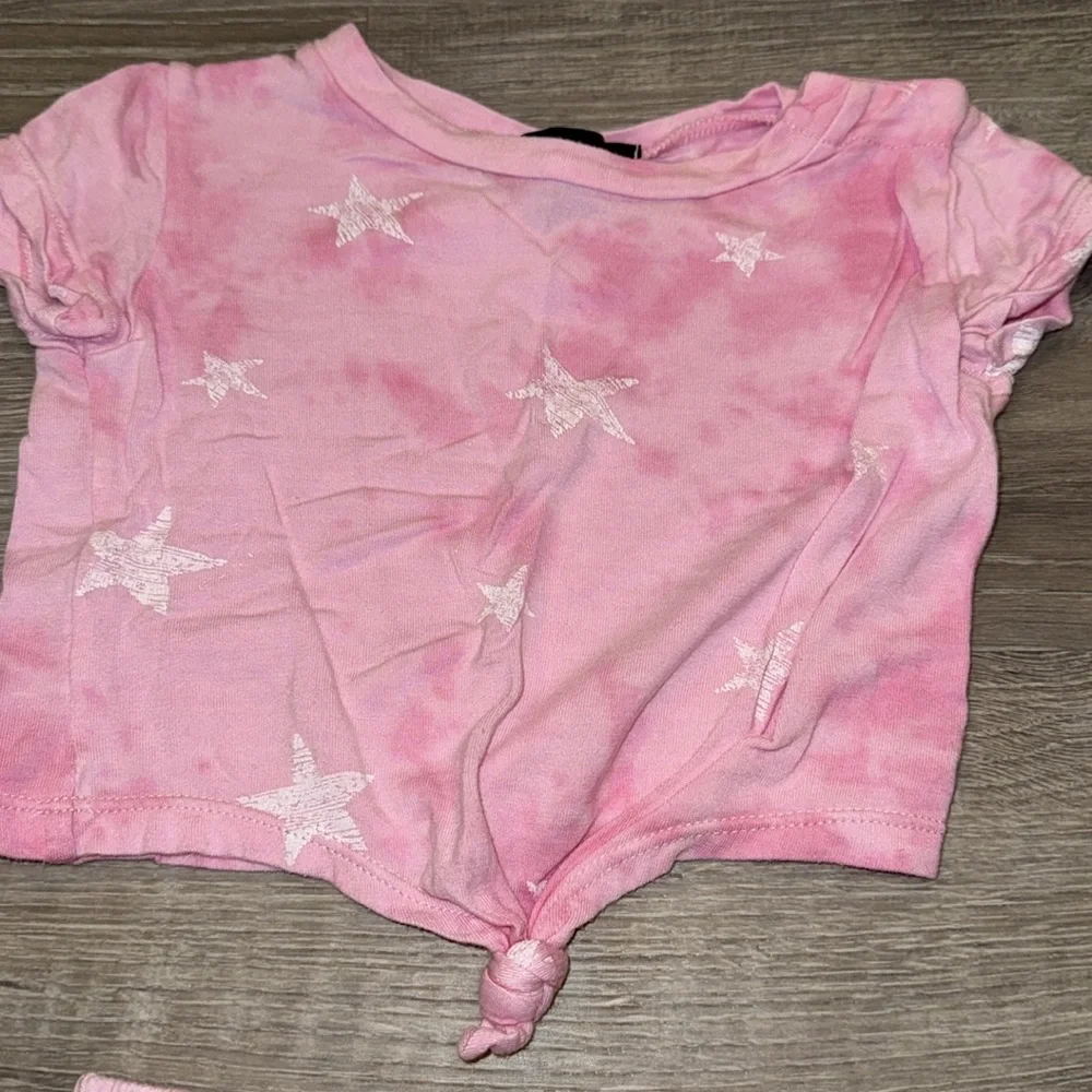 FBZ Pink Star Tie-Dye Top and Shorts Set